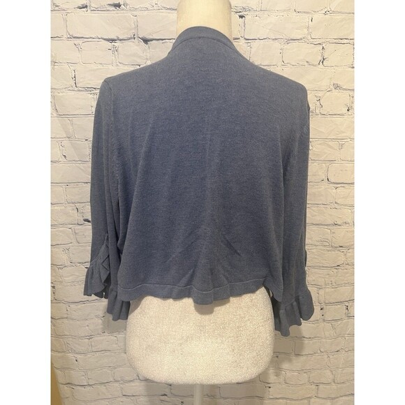 Lane Bryant blue sweater shrug ruffle sleeves size 18/20 - Picture 5 of 9